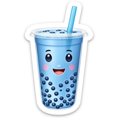 blue bubble tea sticker