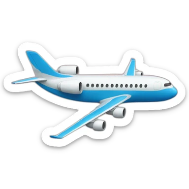 an airplane with a face sticker