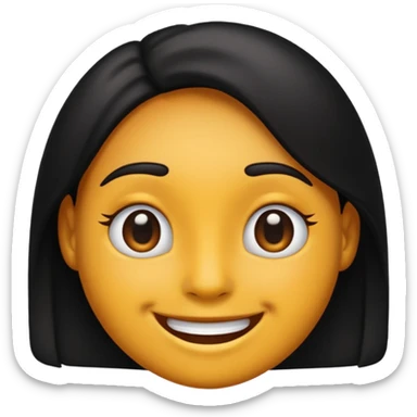 Black and smilying emoji, remove frackles sticker