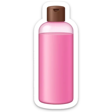 pink and brown shampoo bottle sticker