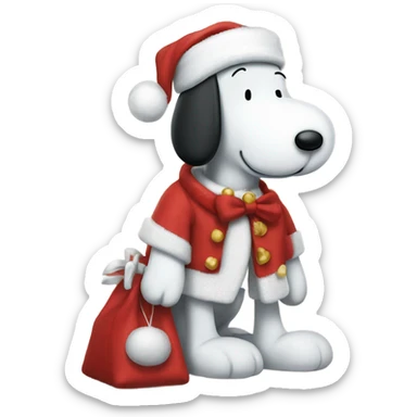 snoopy vestito da babbo natale sticker