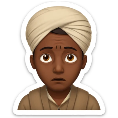 scared indian man sticker