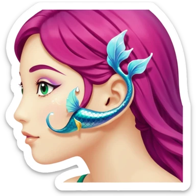 Elvish fae shiny sparkly translucent diaphanous ear climber mermaid ear piece apparel sticker