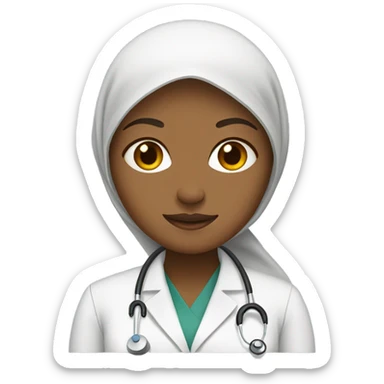 Brown women in a hijab as a doctor  sticker