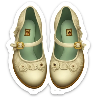 vintage rococo mary jane shoes sticker