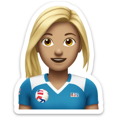 Voley player female with blonde hair playing sticker