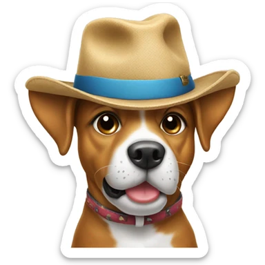 Funny dog with a hat sticker