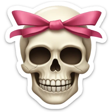Skull with a bow sticker