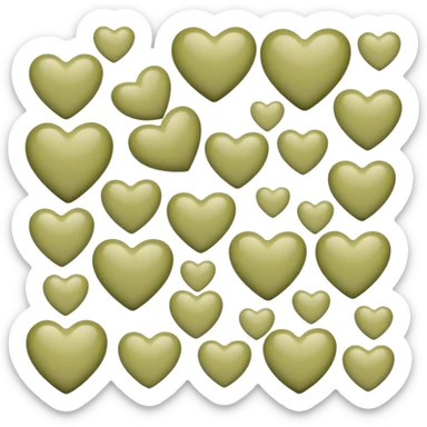 Balls in the form of pale olive hearts sticker