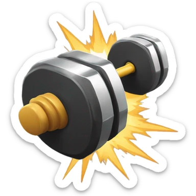 dumbell with a inner explosion sticker