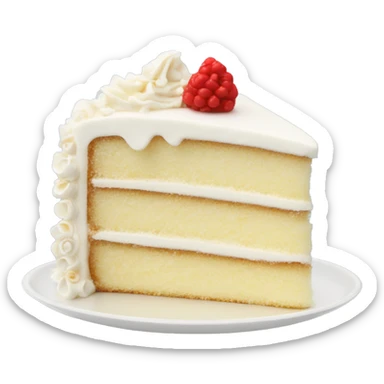 Vanilla confetti cake slice white frosting sticker