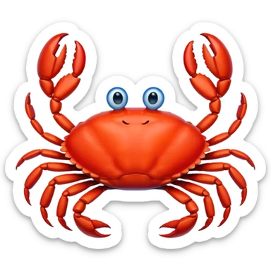 red crab and blue sprut are friends sticker