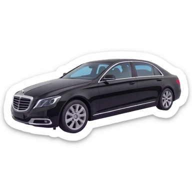 Place a clear plastic film beside the black luxury sedan, not touching the car, to show it is about to be applied, elegant 3D look sticker