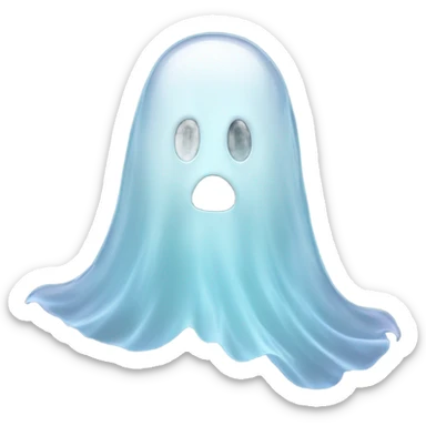 transparent ghost shape, ethereal sticker
