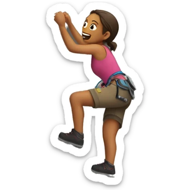 a female free soloing a cliff  sticker