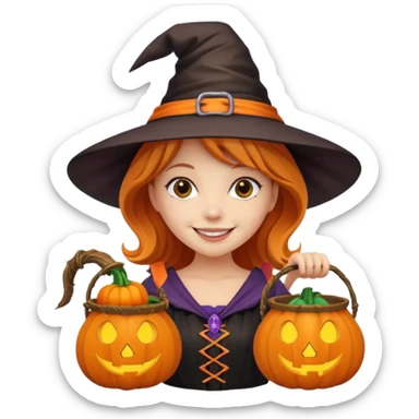 girl with hallowen costumes sticker