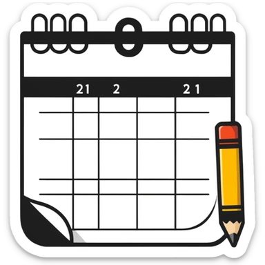 colorful sticker-style icon logo for an open source self-hosted calendar app, inspired by Fantastical, with a calendar page and subtle open source symbol sticker