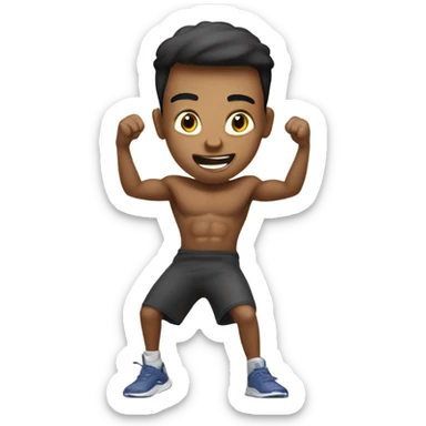 Super thin boy fitness funny  body pumping sticker