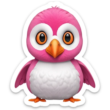 pink puffin stuffing sticker