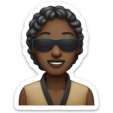 Black woman and man blind fold sticker