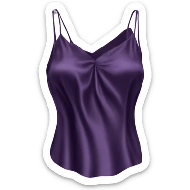 Realistic side view of a dark purple silk camisole blouse. sticker