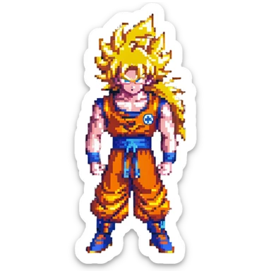 Goku with energy aura sticker