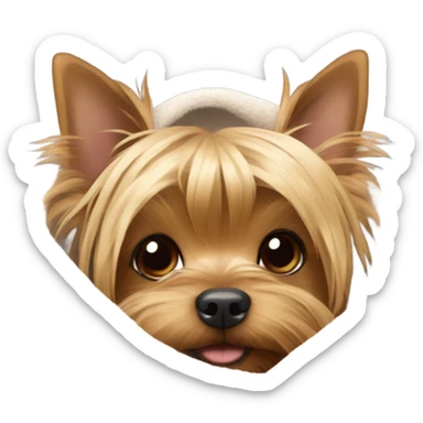 yorkshire terrier in a blanket sticker