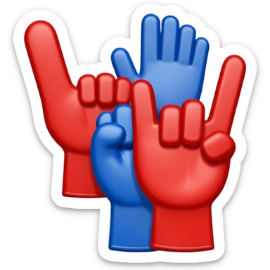 foam finger football blue (#00A3E0) and red (#F9423A) sticker