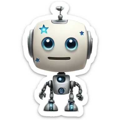 A robot made out of stars sticker