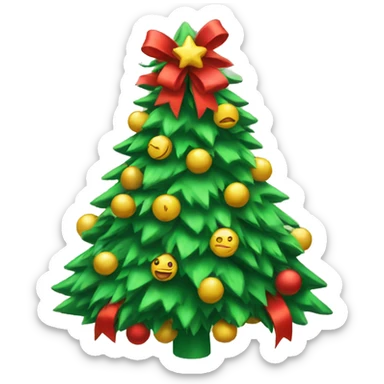 Christmas tree with bows sticker