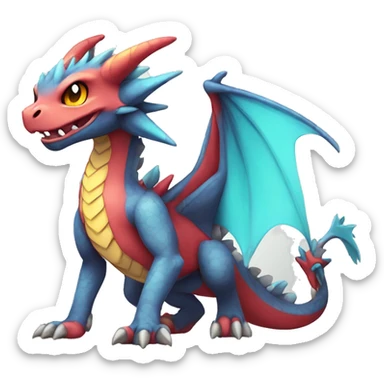 Kawaii Edgy Bright Dragon Pokémon Fakemon full body sticker