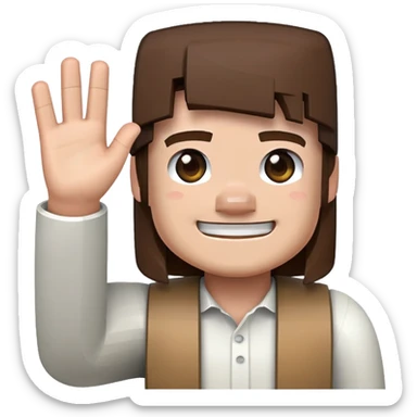 Minecraft character waving sticker