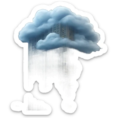 Skyscraper with thunderclouds sticker
