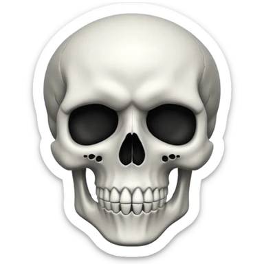 Skull black and white in a any text sticker