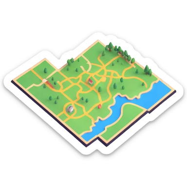 colorful and playful map sticker