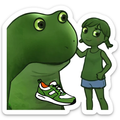 Boy give girl back sho sticker