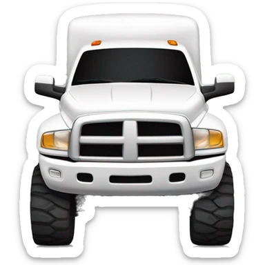 White lifted 4 door dodge 2500  sticker