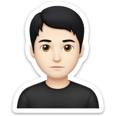 мужчина с белым тоном кожи и черными волосами sticker