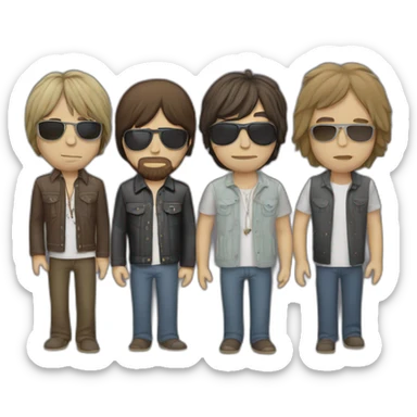 Oasis band as hippies sticker