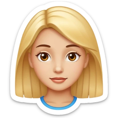 girl with shining face sticker