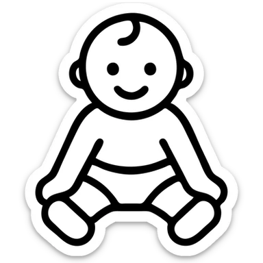 baby, modern icon style, simple and clear lines, minimal color, suitable for app or website use sticker