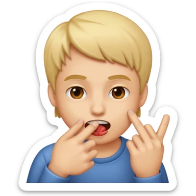 Que se muerda un dedo con cara de pícara  sticker