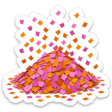 confetti in orange and pink colors, festive, scattered sticker