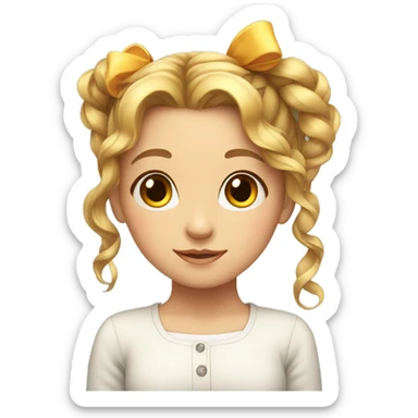 Girl with a cute ribbon on her hair  sticker