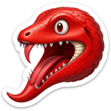 Forked serpent tongue emerging from shadowed mouth, seductive and threatening sticker