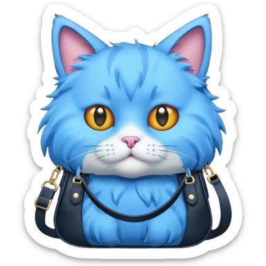 Blue cat with black bag sticker