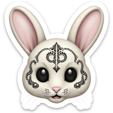 oreille de lapin tête de mort sticker