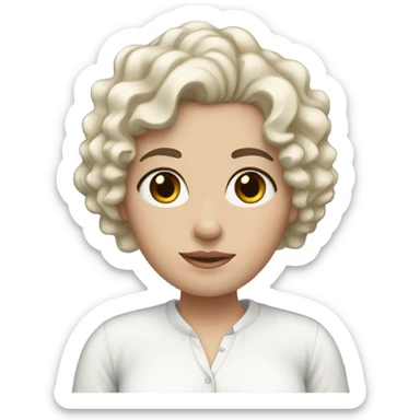 white girl with short curly hair blak sticker