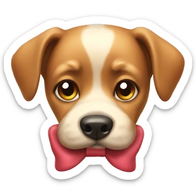 Dog with a bow sticker