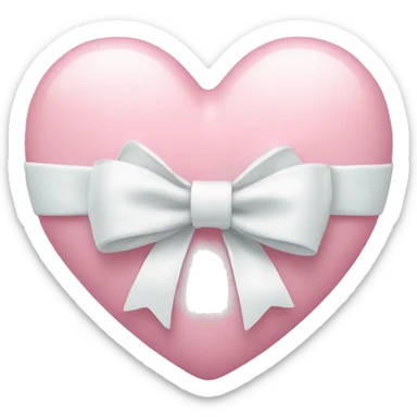 Pastel pink heart with white bow sticker